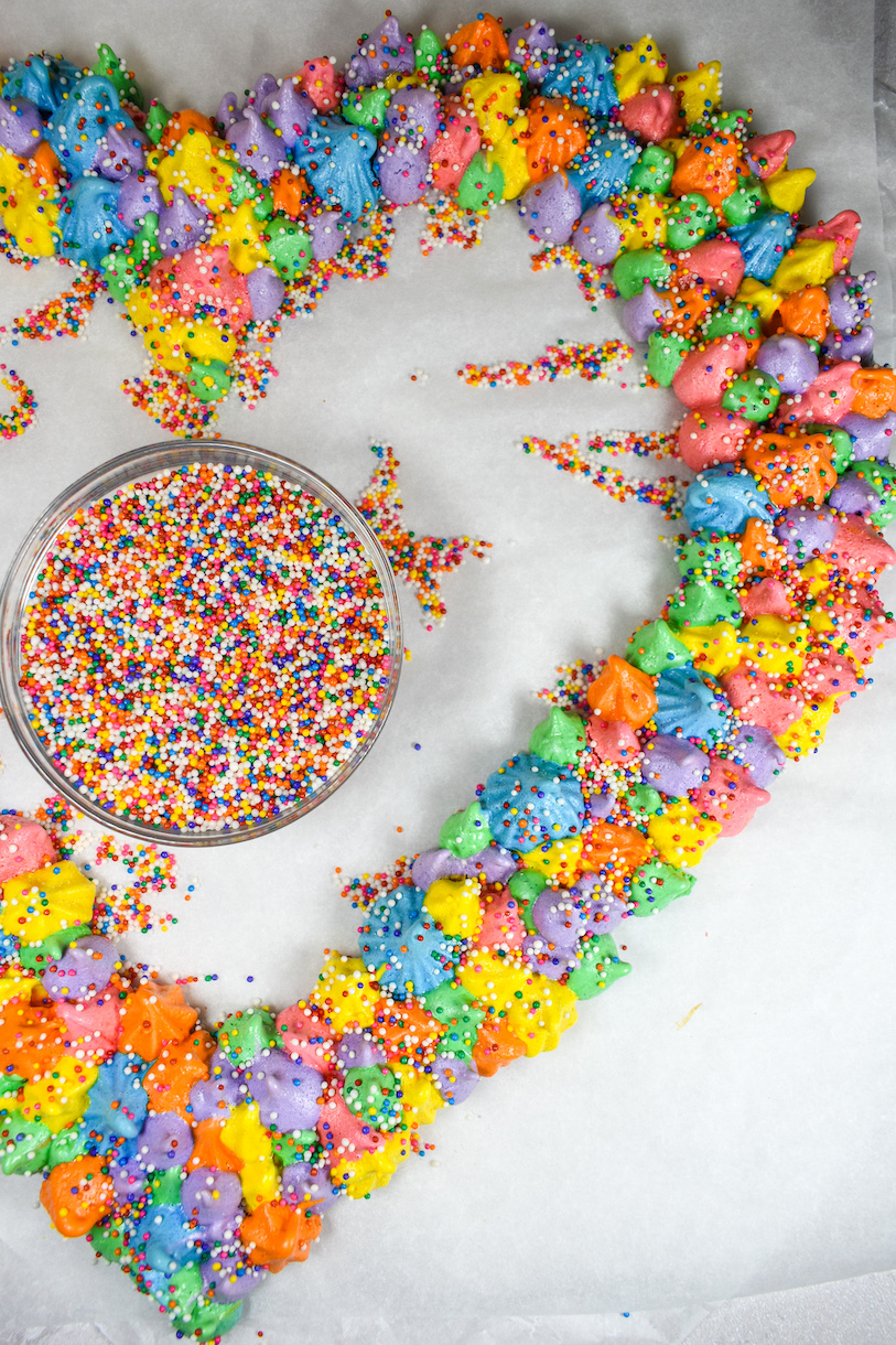 Heart shaped meringue wreath