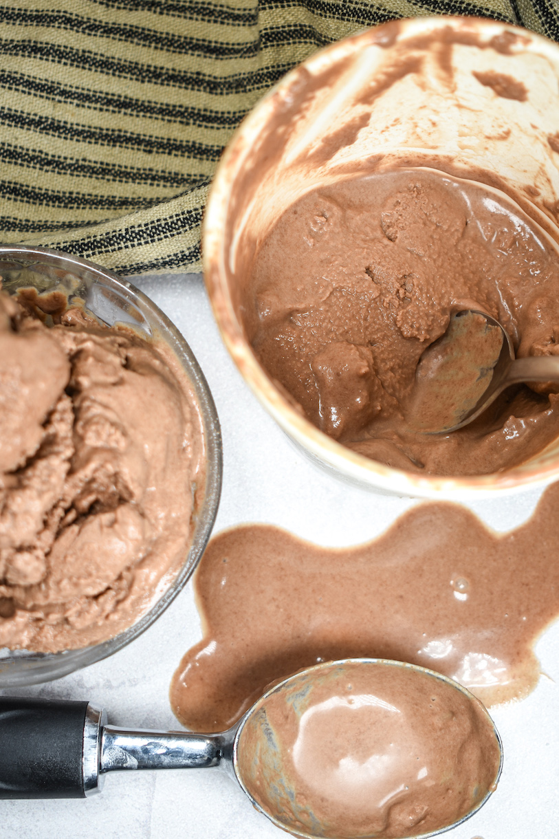 a pint and dish of Nutella ice cream
