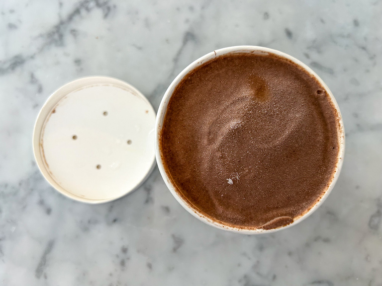 A pint of homemade Nutella ice cream