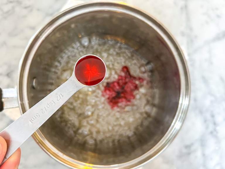 Adding watermelon flavoring to sugar syrup