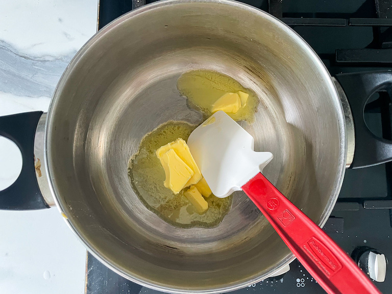 Melting butter in a stock pot