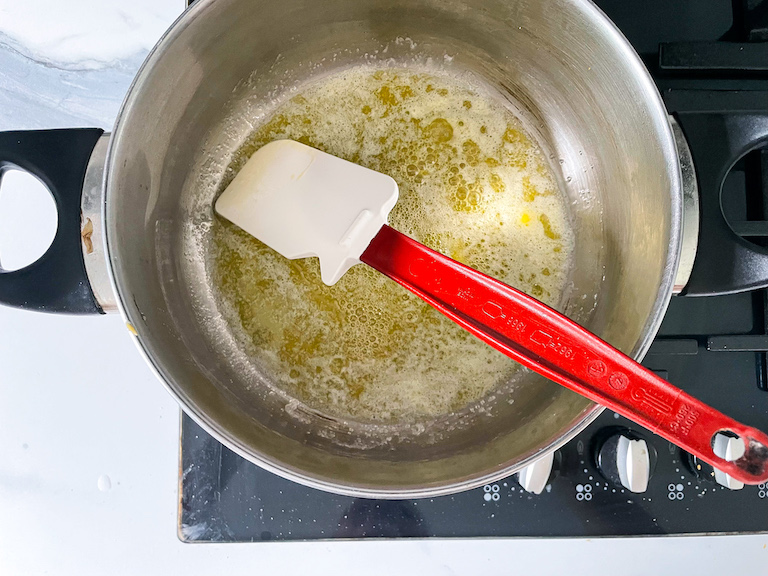 Melting butter in a stock pot