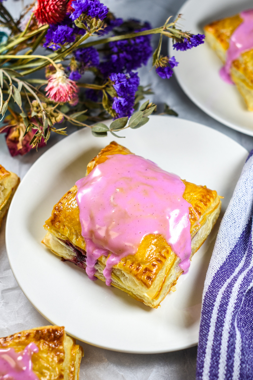 Mixed berry hand pie on a plate