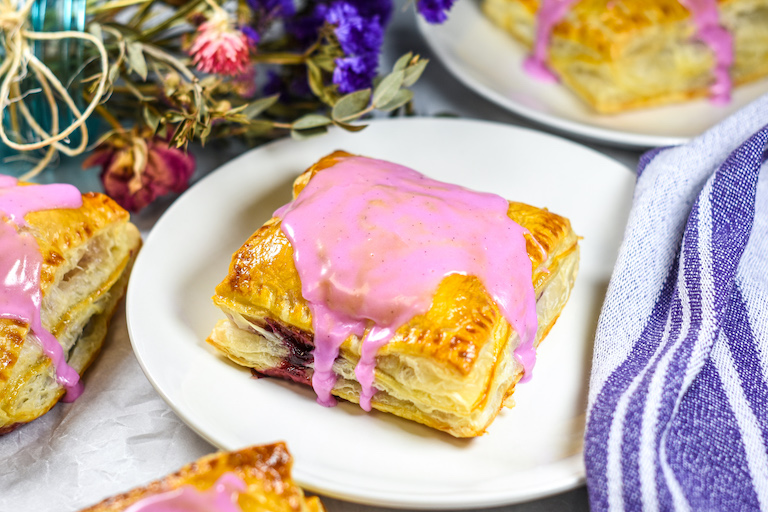 Mixed berry hand pie on a plate