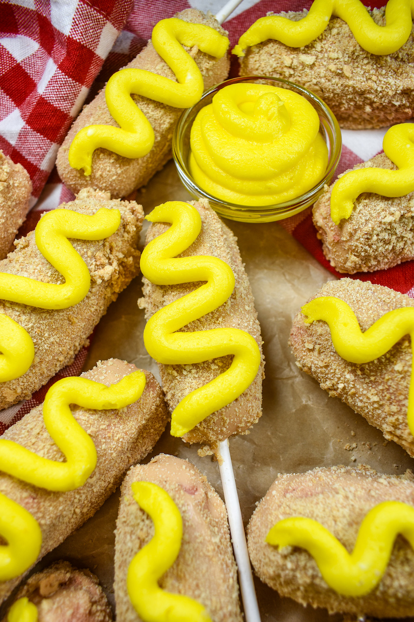 Homemade corn dog cake pops