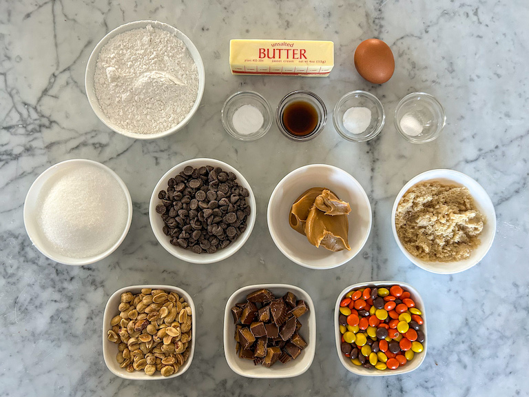 ingredients for making this peanut butter cookie recipe