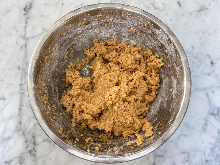 Bowl of peanut butter cookie dough