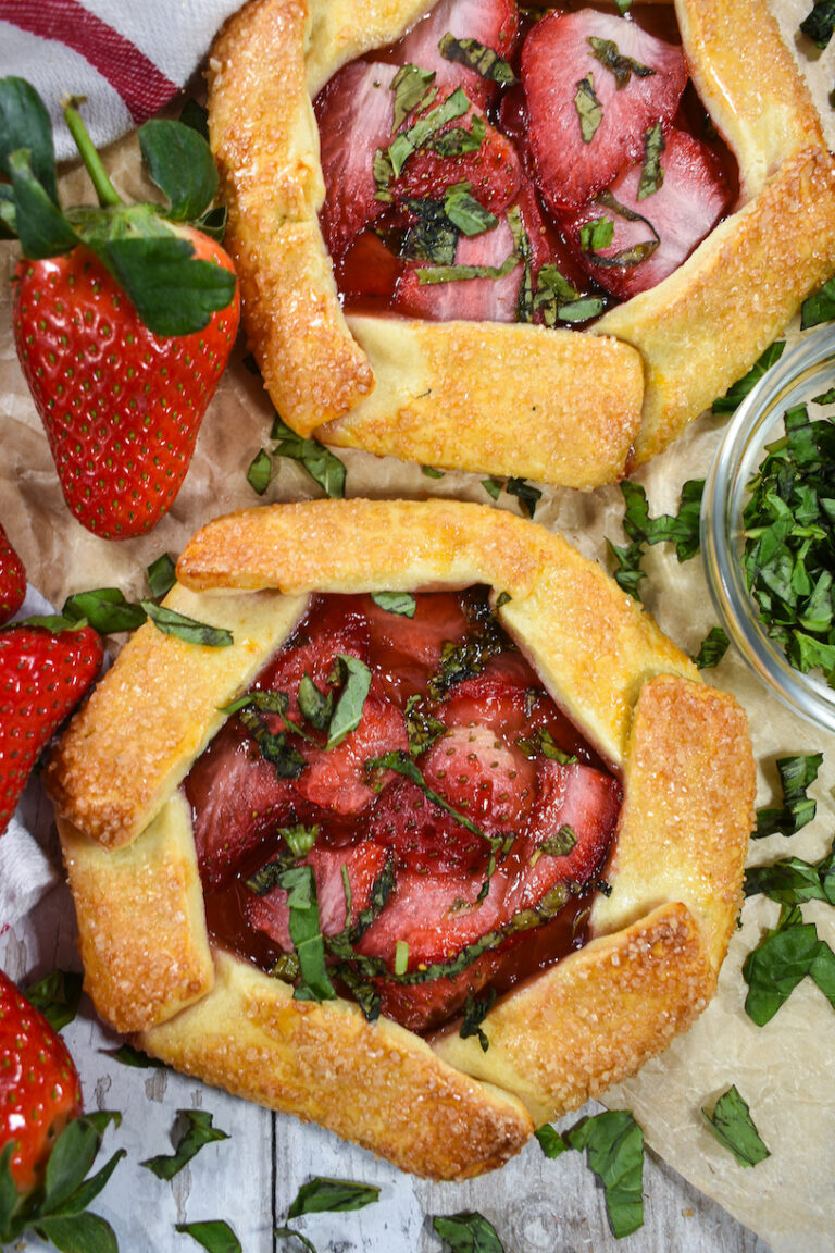Mini Galette with Basil and Strawberries