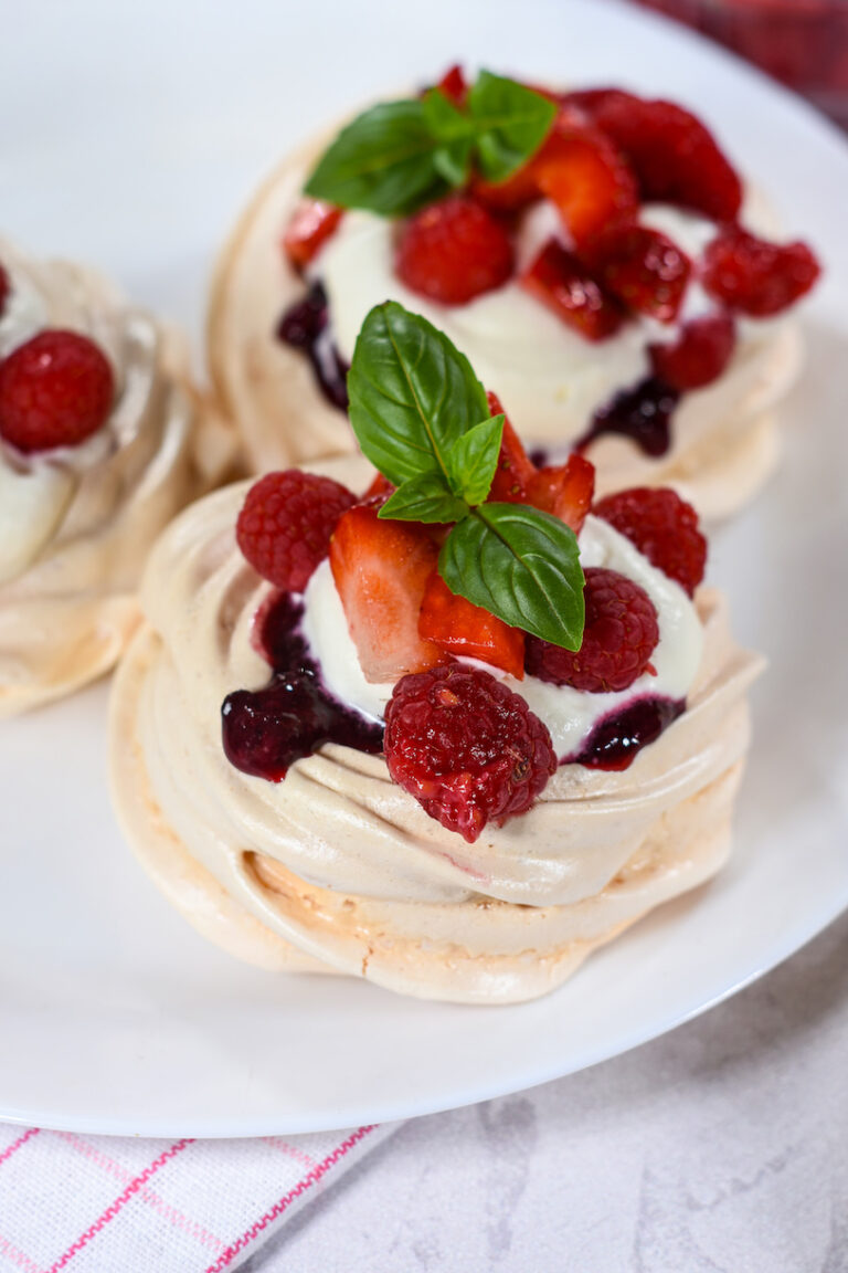 Miniature Pavlova Recipe with Mixed Berries