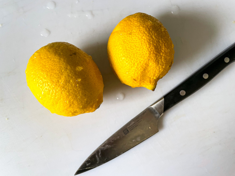 Two lemons and a knife