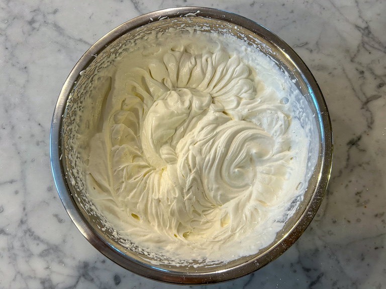 A bowl of whipped cream