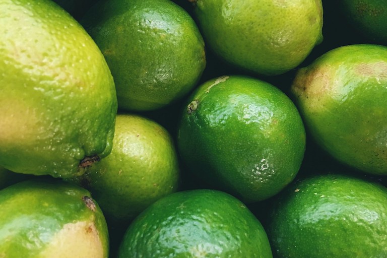 Fresh green limes