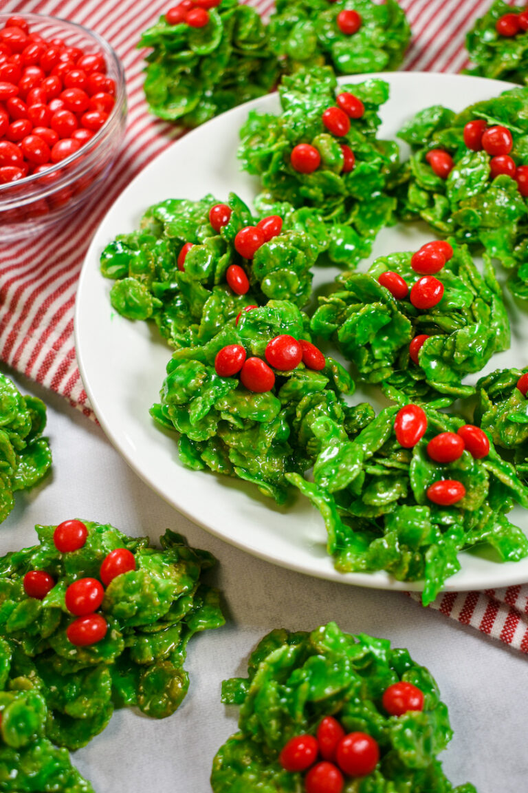 Cornflake Holly Leaf Cookies