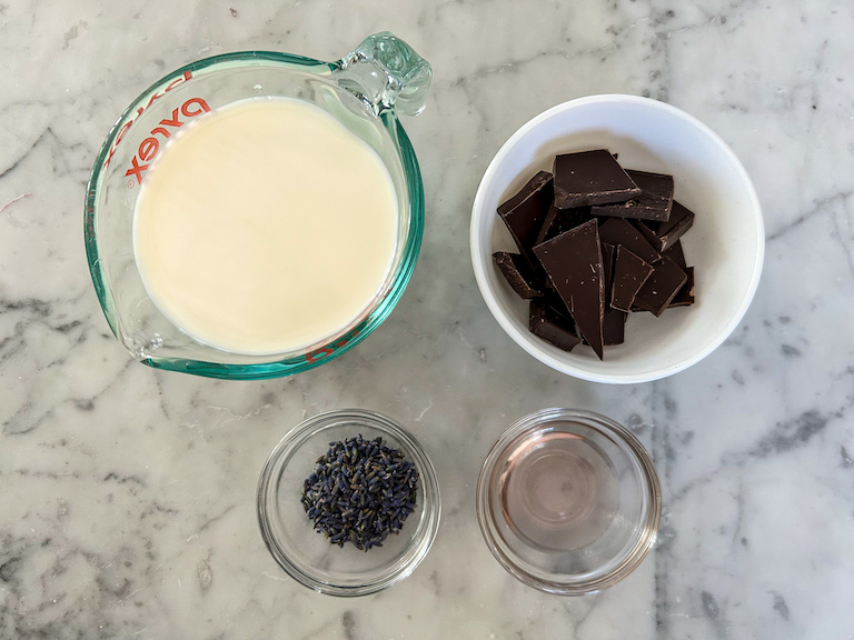 Lavender hot chocolate ingredients