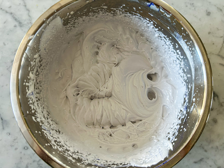 A bowl of lavender whipped cream