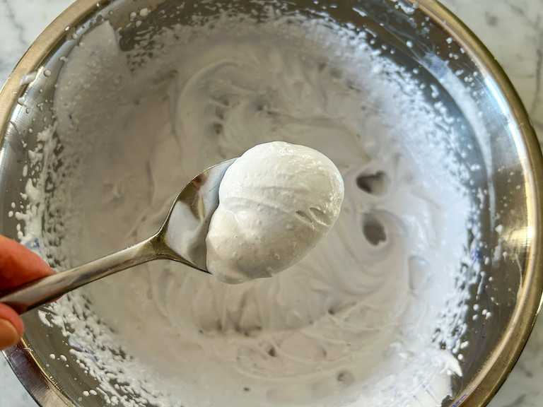 A spoonful of lavender whipped cream