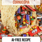How to make a Rice Krispie treat cornucopia centerpiece for Thanksgiving.