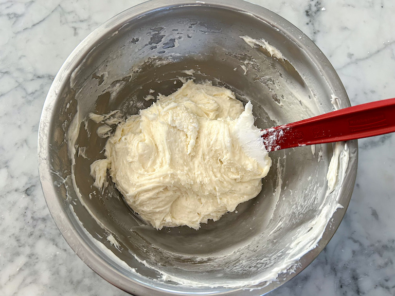 Truffle ingredients in a bowl with a spatula
