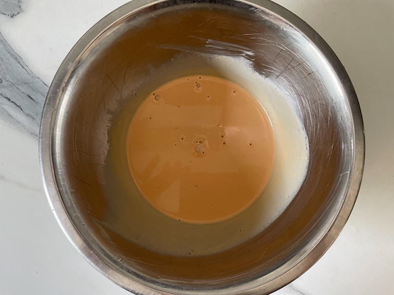 A bowl of cream infused with Earl Grey tea