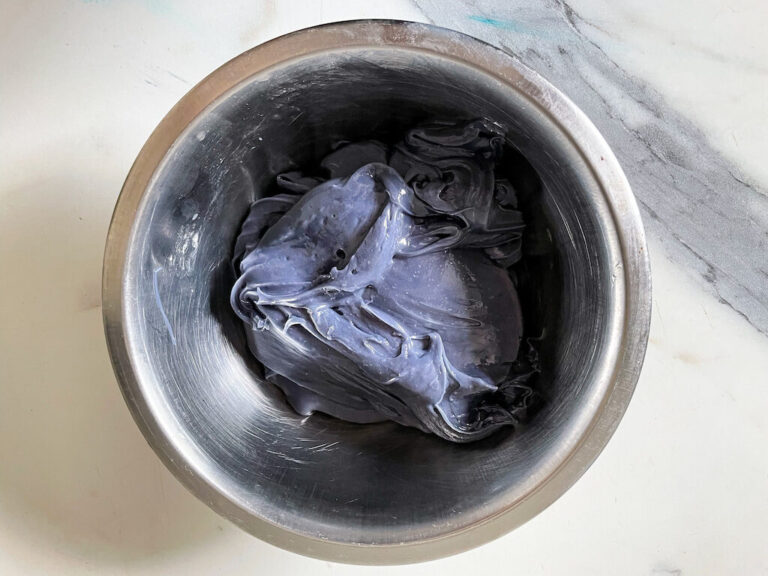 Earl Grey ganache in a metal bowl