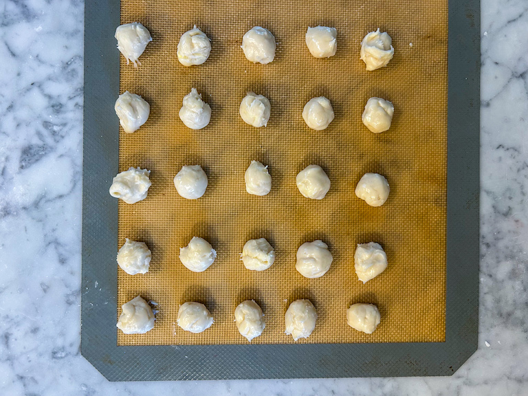 Fondant centers on a silicone mat