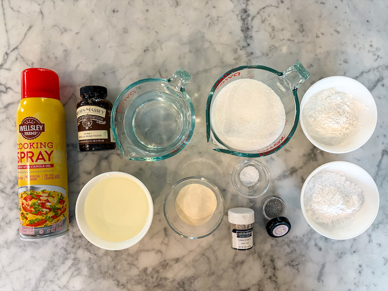 Ingredients for making star shaped marshmallows