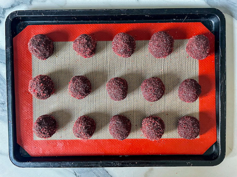 A tray of cherry cola truffles