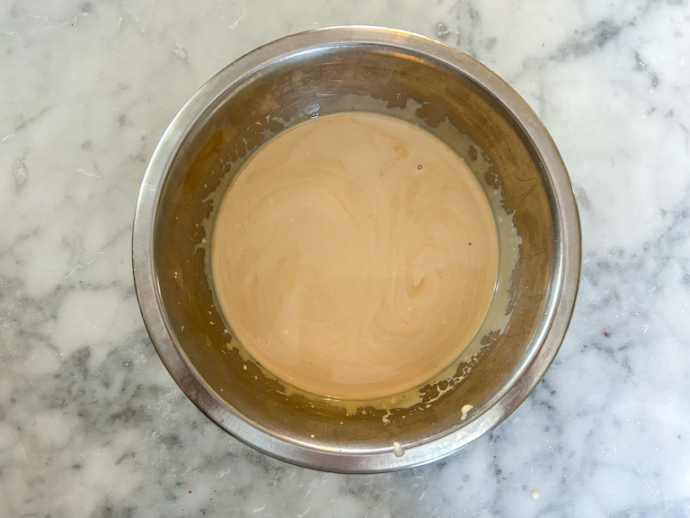 Earl Grey infused cream in a bowl