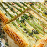 Asparagus puff pastry tart