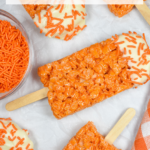 Creamsicle krispie treat popsicle recipe