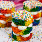 Rainbow dot cakes