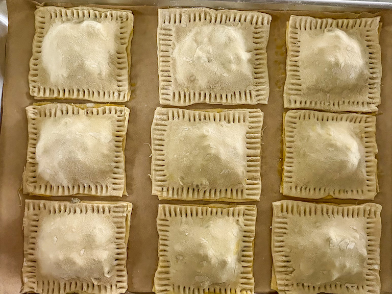 puff pastry hand pies with crimped edges