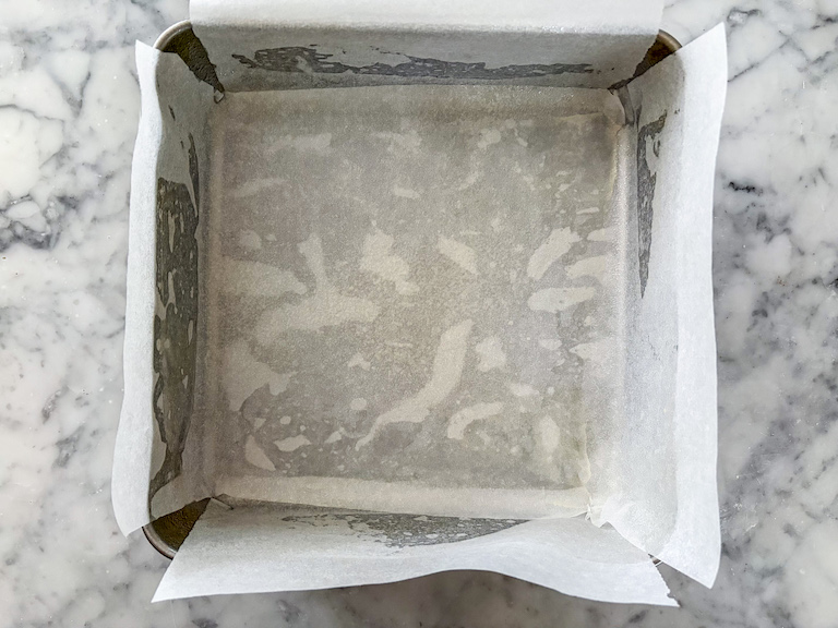 tin lined with parchment