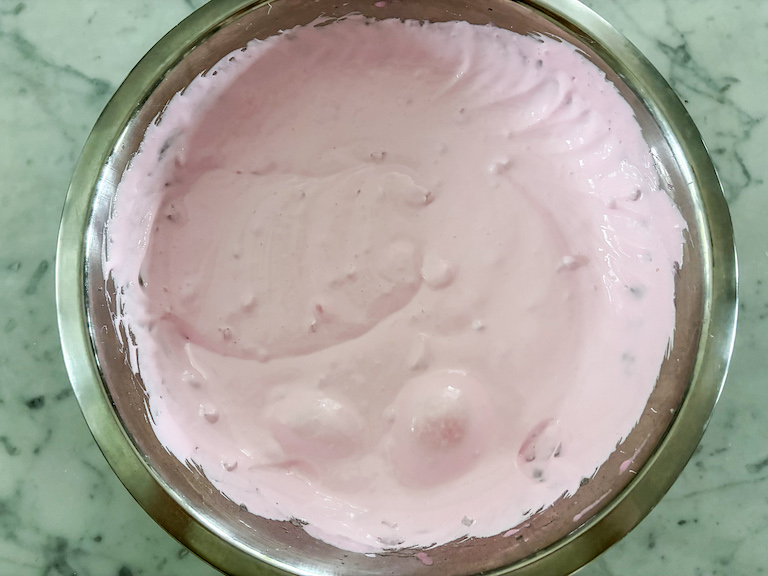 a bowl of pink marshmallow fluff