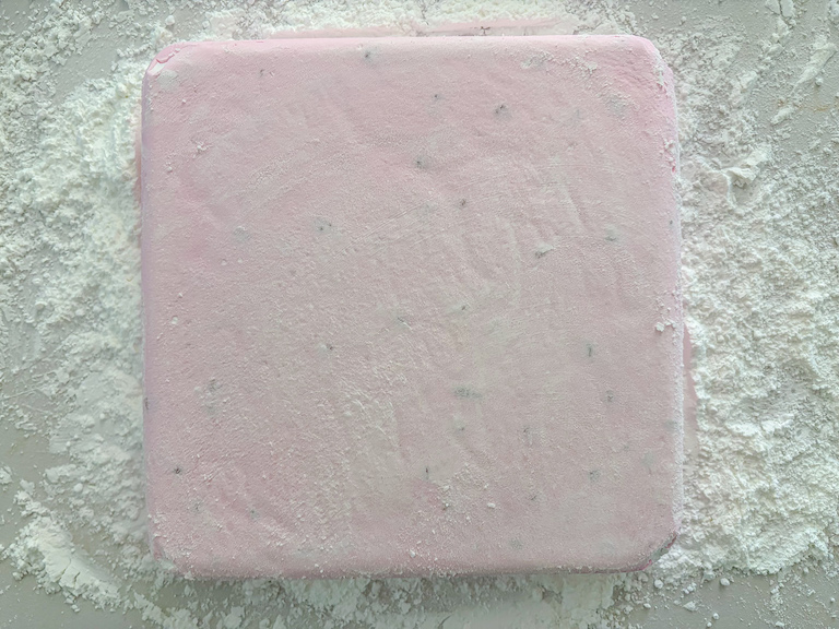 Slab of pink marshmallows