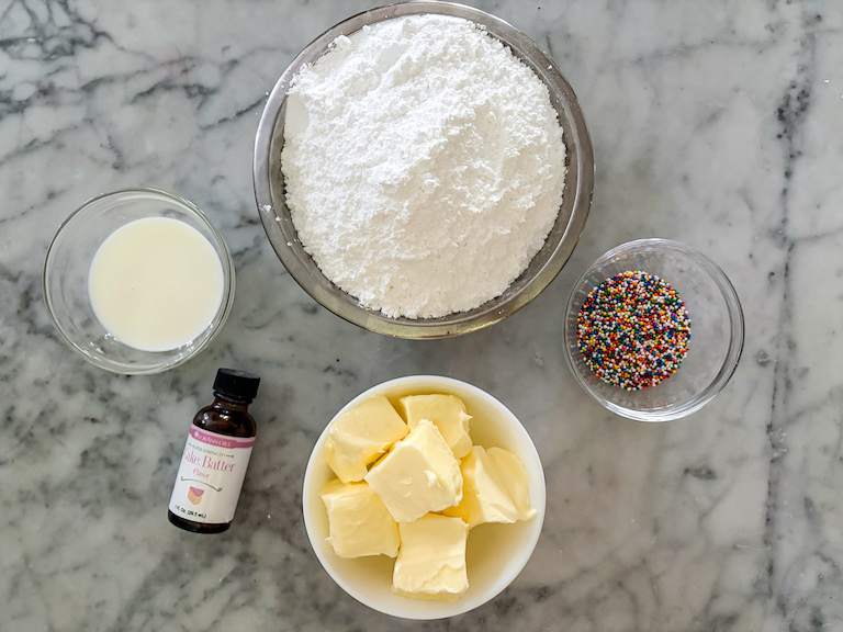 Buttercream frosting ingredients