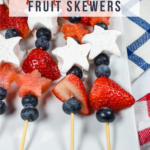 Patriotic fruit skewers with berries and marshmallows