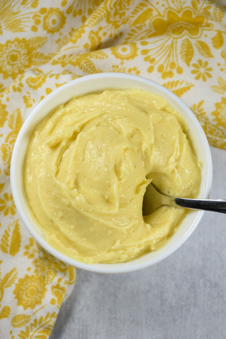 homemade pastry cream in a bowl