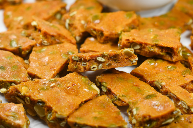 pieces of homemade pepita brittle
