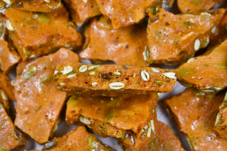 pieces of pepita brittle