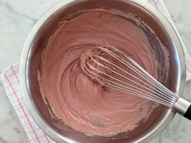 Ruby ganache after whisking