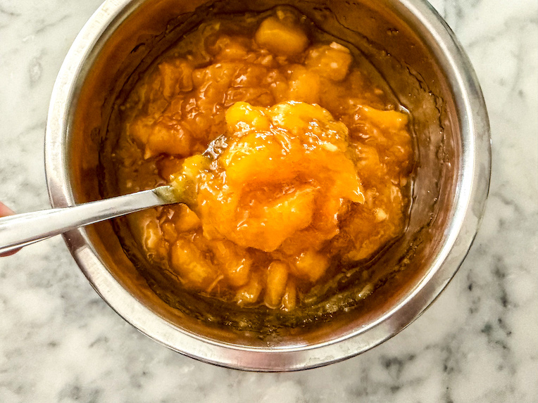 spoonful of homemade peach jam