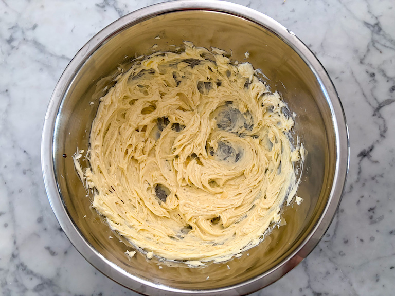 caramel buttercream in a bowl