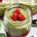 Raspberry matcha chia seed pudding