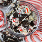 a dish of peppermint bark