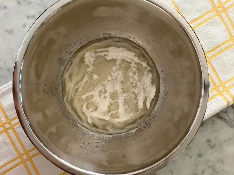 gelatin sprinkled over water