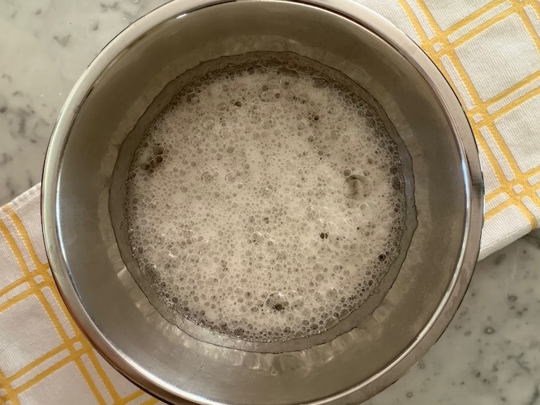 gelatin and sugar syrup in a bowl
