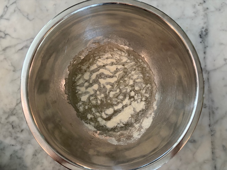 gelatin sprinkled over water