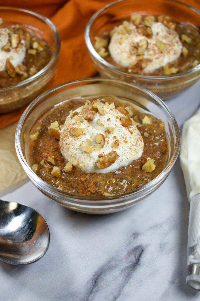 dishes of pumpkin chia seed pudding