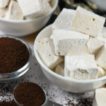 a dish of coffee marshmallows